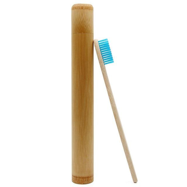 la-casa-del-bambu Azul Cepillo de dientes con caja de viaje
