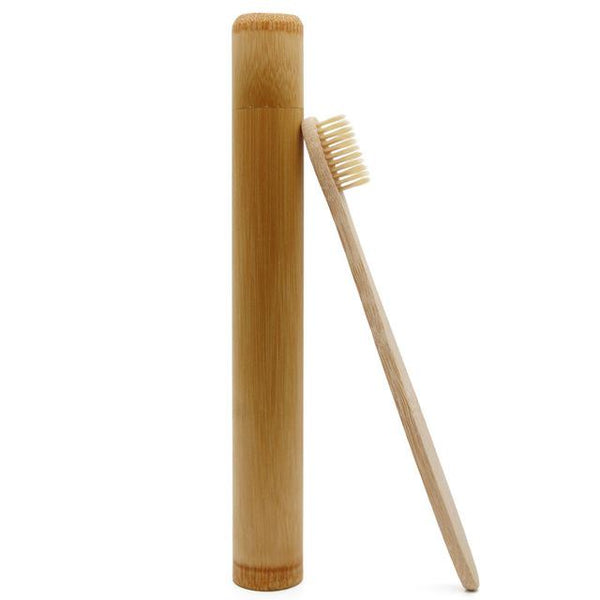 la-casa-del-bambu Beige Cepillo de dientes con caja de viaje