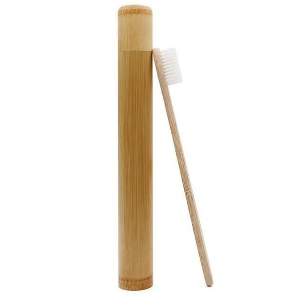 la-casa-del-bambu Blanco Cepillo de dientes con caja de viaje