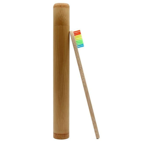 la-casa-del-bambu Arco iris Cepillo de dientes con caja de viaje