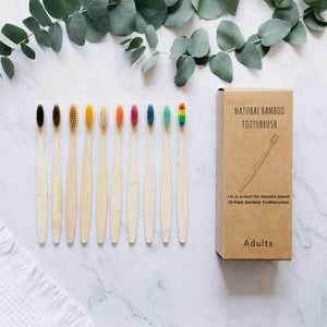 la-casa-del-bambu Mix colores Pack de 10 cepillos de dientes 8 colores disponibles